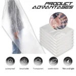 Disposable Plastic Salon Cutting Cape - White (Pack of 50 Pcs) - Image 11