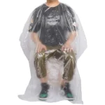 Disposable Plastic Salon Cutting Cape - White (Pack of 50 Pcs) - Image 2