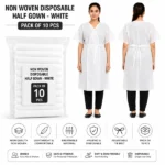 Non Woven Disposable Half Gown - White (Pack of 10 Pcs) - Image 2
