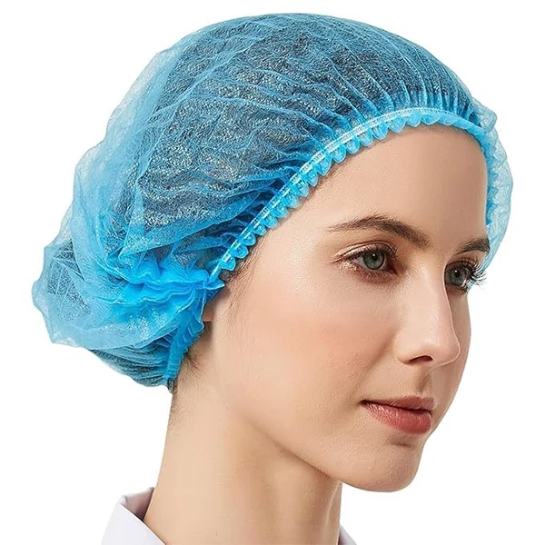 Non-Woven Bouffant Caps 1 Non Woven Disposable Bouffant Cap - Blue (Pack of 100 Pcs) - Image 1