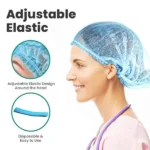 Non Woven Disposable Bouffant Cap - Blue (Pack of 100 Pcs) - Image 4