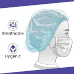 Non Woven Disposable Bouffant Cap - Blue (Pack of 100 Pcs) - Image 5