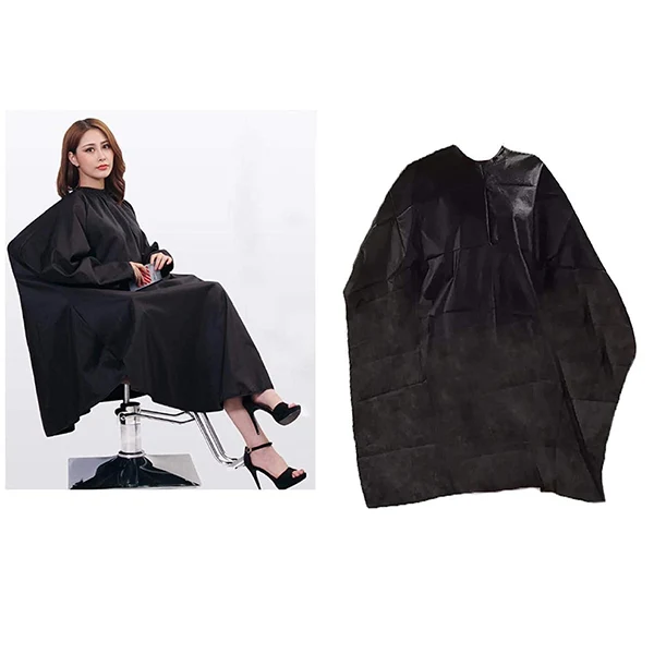 Nonwoven Disposable Hair Cutting Cape Sheet 1 Non Woven Disposable Cutting Cape Sheet - Black (Pack of 40 Pcs) - Image 1