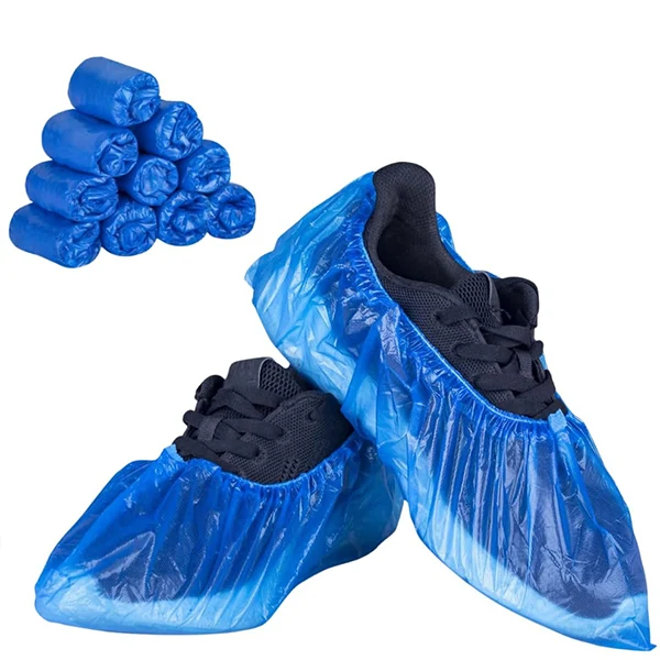 Plastic Shoe Cover 1 Plastic Disposable Shoe Cover - Blue (Pack of 100 Pcs) - Image 1