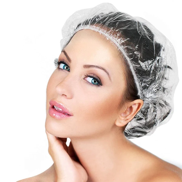 Plastic Shower Cap 1 Disposable Plastic Shower Cap - White (Pack of 100 Pcs) - Image 1