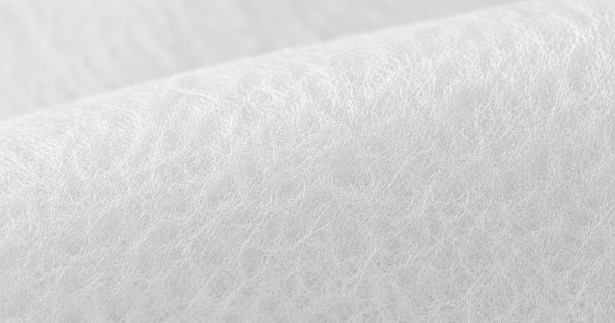 Macro view of soft spunlace non woven fabric with a cloth-like surface